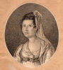 Portrét M. D. Rettigové provázející druhé vydání Domácí kuchařky z roku 1831
